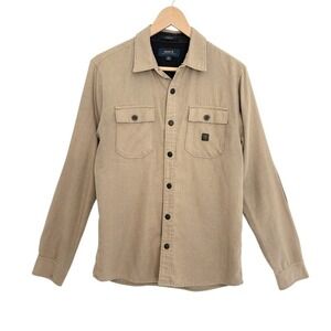 ROARK Classic Fit Button Up Shirt‎ Tan Organic Cotton Mens XS